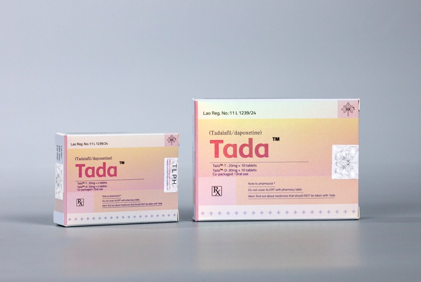 Tadalafil as shown on package package
